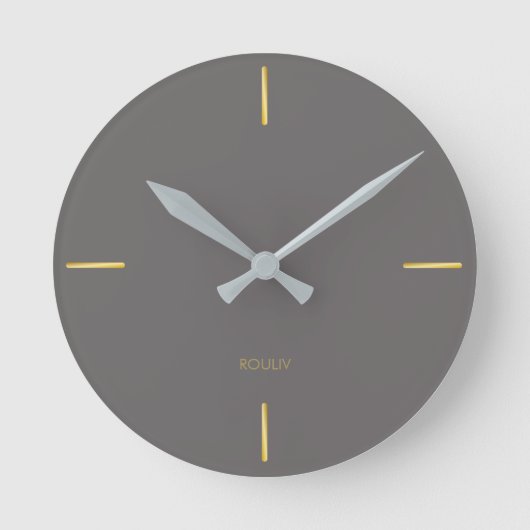 Minimalist Architectural Wall Clock - Modern ラウンド壁時計 (正面)