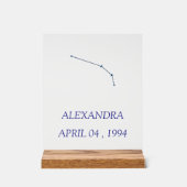 Minimalist Aries Constellation Acrylic Sign - Pers アクリルサイン (正面)