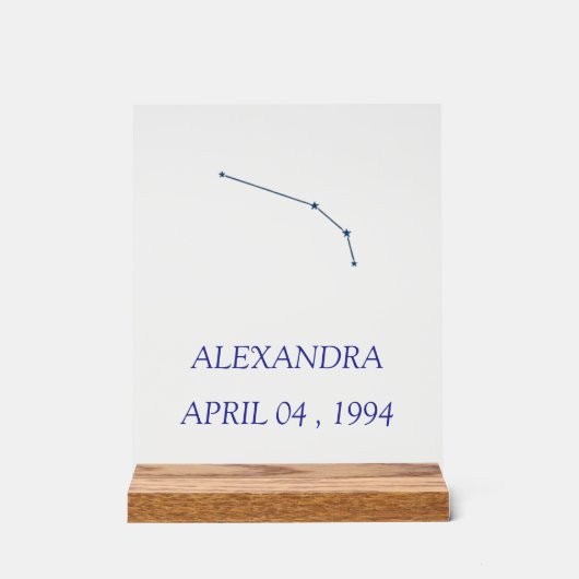 Minimalist Aries Constellation Acrylic Sign - Pers アクリルサイン (正面)