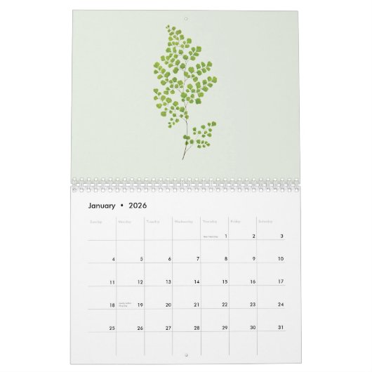 Minimalist Art Botanical 2026 Calendar カレンダー (1月 2026)