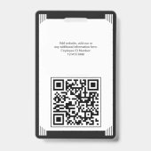 Minimalist Art Deco Black White Photo Logo QR バッジ (裏面)