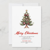 Minimalist Artistic Christmas Tree Greeting Card シーズンカード (正面)