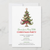 Minimalist artistic Christmas tree holiday invite 招待状 (正面)