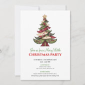 Minimalist artistic Christmas tree holiday invite 招待状 (正面)