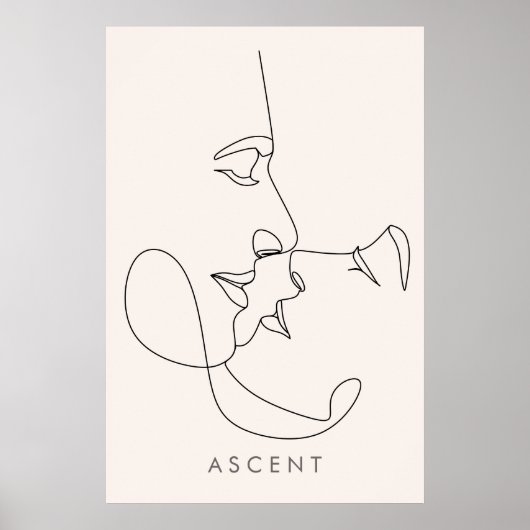 Minimalist 'ASCENT' Architectural Line Art - Moder ポスター (正面)