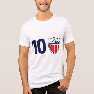 Minimalist Athletic Shield & Number 10 Graphic トライブレンドＴシャツ