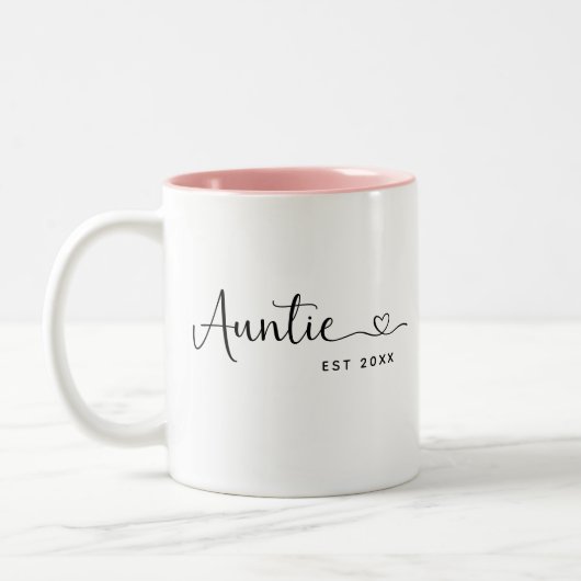 Minimalist Auntie Established Elegant Script  ツートーンマグカップ (左)