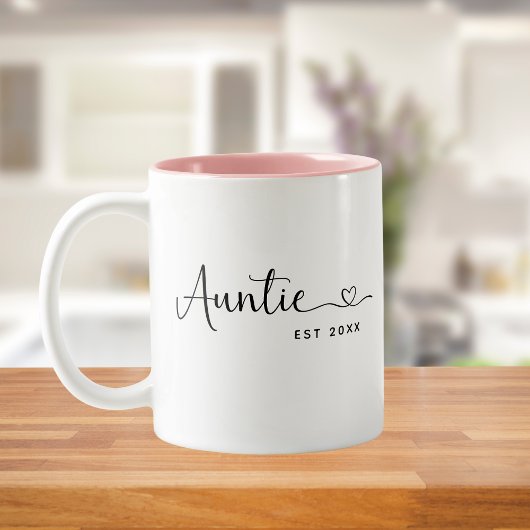 Minimalist Auntie Established Elegant Script ツートーンマグカップ