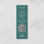 Minimalist Author Bookmark Template with Book Cove スキニー名刺 (裏面)