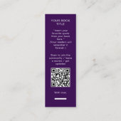 Minimalist Author Bookmark Template with Book Cove スキニー名刺 (裏面)