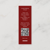 Minimalist Author Bookmark Template with Book Cove スキニー名刺 (裏面)