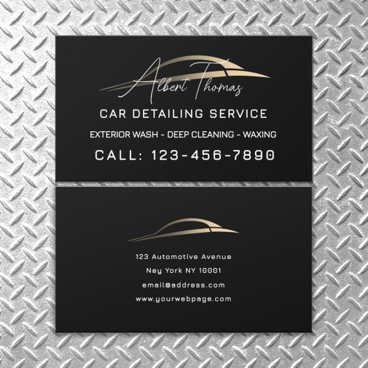 Minimalist automotive gold car line Business Card 名刺