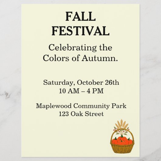 Minimalist Autumn Fall Festival Flyer - Grid Desig チラシ (正面)