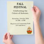 Minimalist Autumn Fall Festival Flyer - Grid Desig チラシ (手)