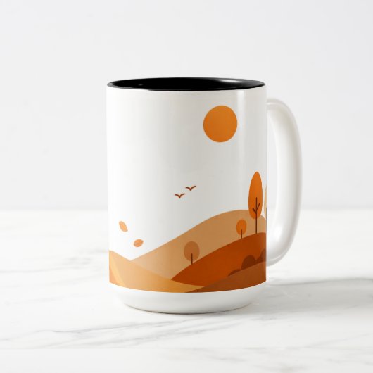 Minimalist Autumn Landscape Coffee Mug ツートーンマグカップ (正面右)