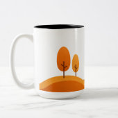 Minimalist Autumn Landscape Coffee Mug ツートーンマグカップ (左)