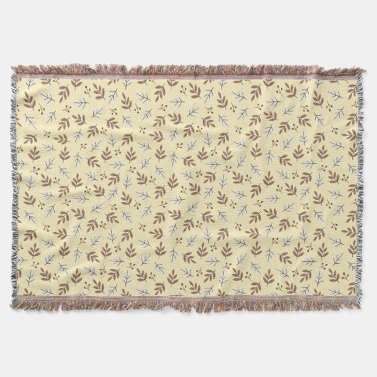 Minimalist Autumn Leaf スローブランケット (正面)