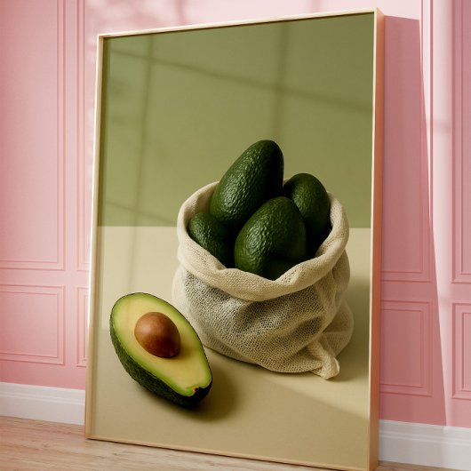 Minimalist Avocado Kitchen Wall Art Poster ポスター