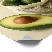 Minimalist Avocado Kitchen Wall Art Poster ポスター (角)