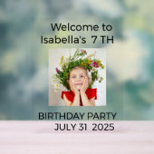 Minimalist Baby Birthday Invitation with Photo アクリルサイン (ニュートラル)