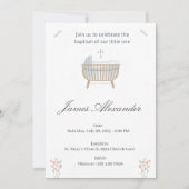 Minimalist Baby Christening Baptism Template 招待状 (正面)