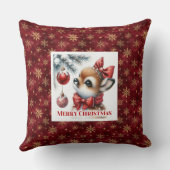 Minimalist Baby Deer Cozy Winter Kids Room Decor   クッション (裏面)