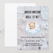 Minimalist Baby Gender Reveal Party Invite 招待状 (正面/裏面)