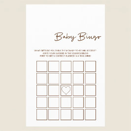 Minimalist Baby Gift Bingo Game Flyer チラシ