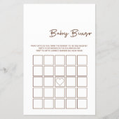 Minimalist Baby Gift Bingo Game Flyer チラシ (正面)