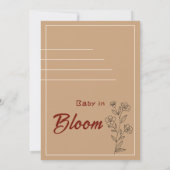 Minimalist Baby In Bloom Wildflower Baby Shower 招待状 (裏面)