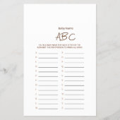 Minimalist Baby Name ABC Game Flyer チラシ (正面)