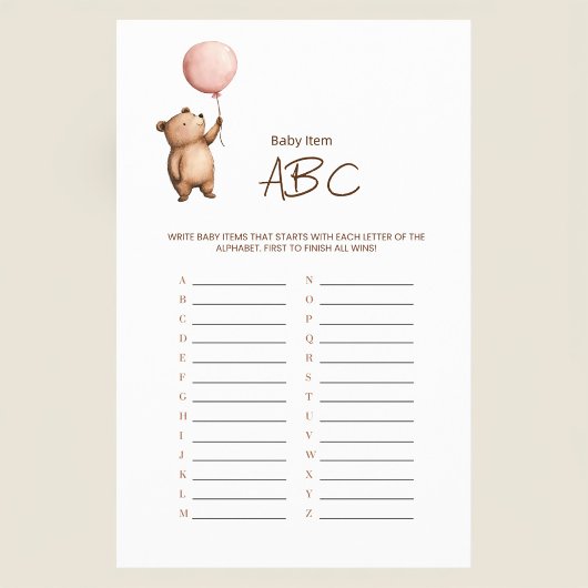 Minimalist Baby Name ABC Game Flyer チラシ