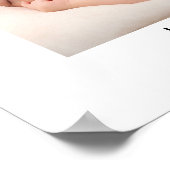 Minimalist Baby Photo Trio Birth Keepsake ポスター (角)