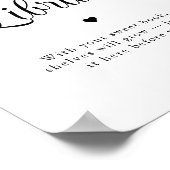 Minimalist "Baby's Library" Baby Shower Sign ポスター (角)