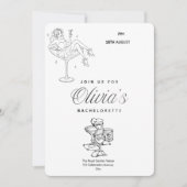 Minimalist Bachelorette Party + 招待状|編集可能 招待状 (正面)