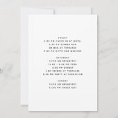 Minimalist Bachelorette Party Weekend Itinerary 招待状 (裏面)