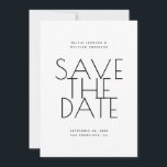 Minimalist Back & White Wedding | Photo & QR Code セーブザデート<br><div class="desc">This save the date card is designed with a clean, modern layout that keeps the focus on what matters most - your announcement. The minimalist typography on the front creates a clear and confident statement, while the white background keeps the overall look fresh, balanced, and easy to pair with any...</div>
