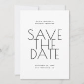 Minimalist Back & White Wedding | Photo & QR Code セーブザデート (正面)