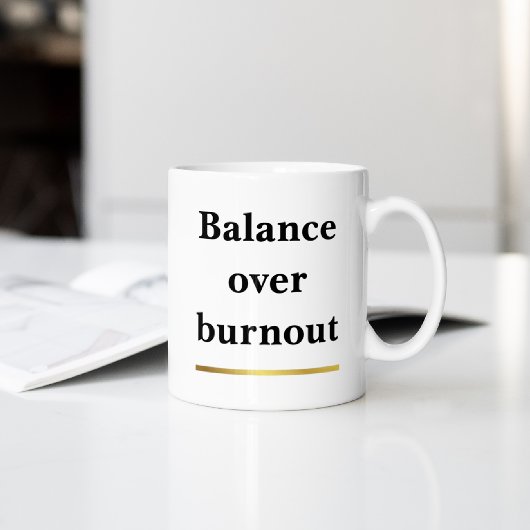 Minimalist Balance over Burnout Motivational  ジャンボコーヒーマグカップ