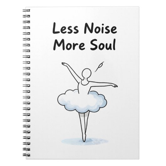 Minimalist Ballet Dancer Soul Quote Art ノートブック (正面)