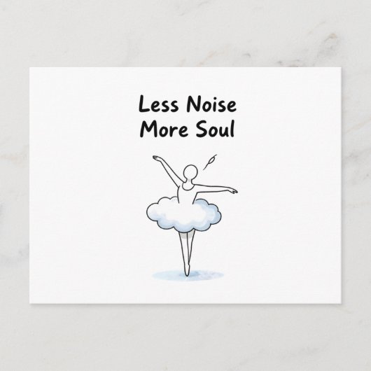 Minimalist Ballet Dancer Soul Quote Art ポストカード (正面)