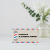 Minimalist Barber Pole Barber Shop Business Card 名刺 (スタンド正面)