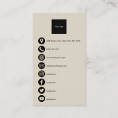 Minimalist Barber Pole Barber Shop Business Card 名刺 (裏面)