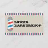 Minimalist Barber Pole Barber Shop Business Card 名刺 (正面)