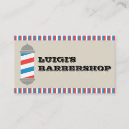 Minimalist Barber Pole Barber Shop Business Card 名刺