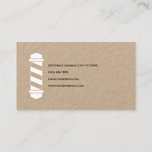 Minimalist barber pole barbershop 名刺 (裏面)