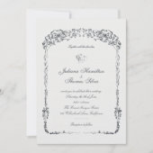 Minimalist Baroque Frame Elegant Wedding 招待状 (正面)