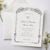 Minimalist Baroque Frame Elegant Wedding 招待状