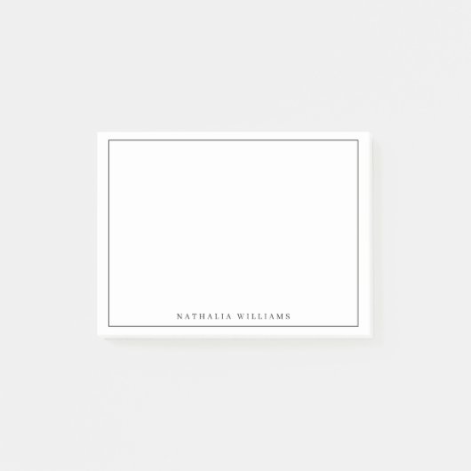 Minimalist Basic Personalize Black Stationery ポストイット (正面)