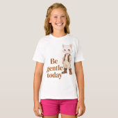 Minimalist “Be Gentle Today” Old Soul Cat T-Shirt  Tシャツ (正面フル)